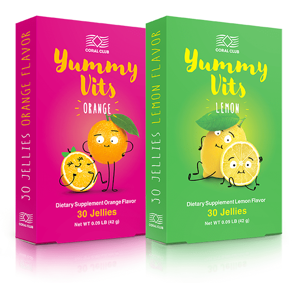 Ямми Витс детские витамины со вкусом апельсина и лимона, Жевательные витамины