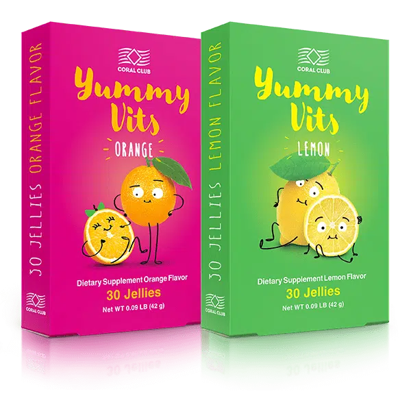 Ямми Витс детские витамины со вкусом апельсина и лимона, Жевательные витамины