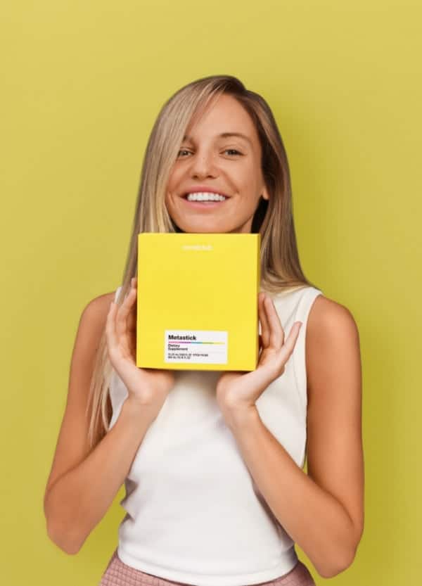 Girl with new product in hand
